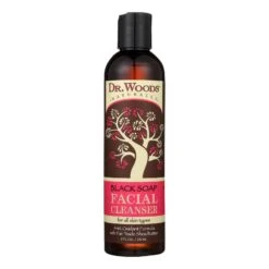 Dr. Woods Facial Cleanser Black Soap With Shea Butter For Deep Cleansing And Hydration, 8 Fl Oz